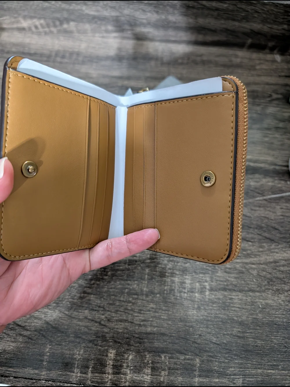 Coach Zip Wallet in Saddle Brown